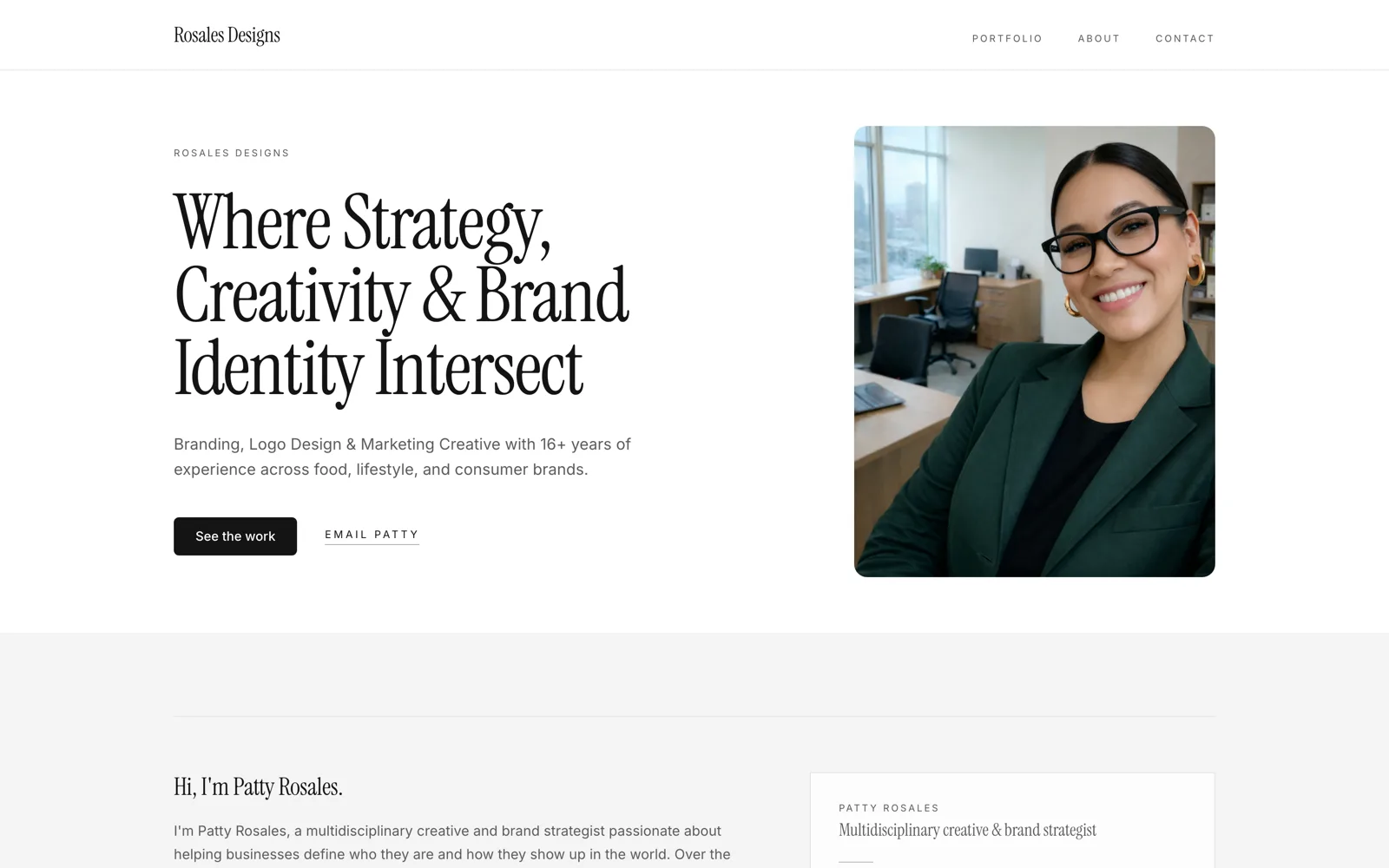 Rosales Designs — Portfolio site for a 16-year branding studio.